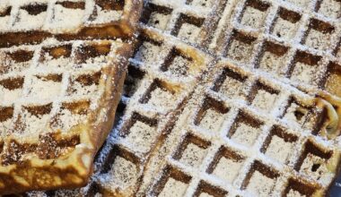 First attempt at Belgian waffles (need to experiment a bit more with them)