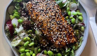 Sesame Salmon on Salad