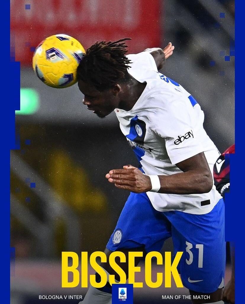 [Official] Yann Bisseck has been voted MOTM of Bologna-Inter!