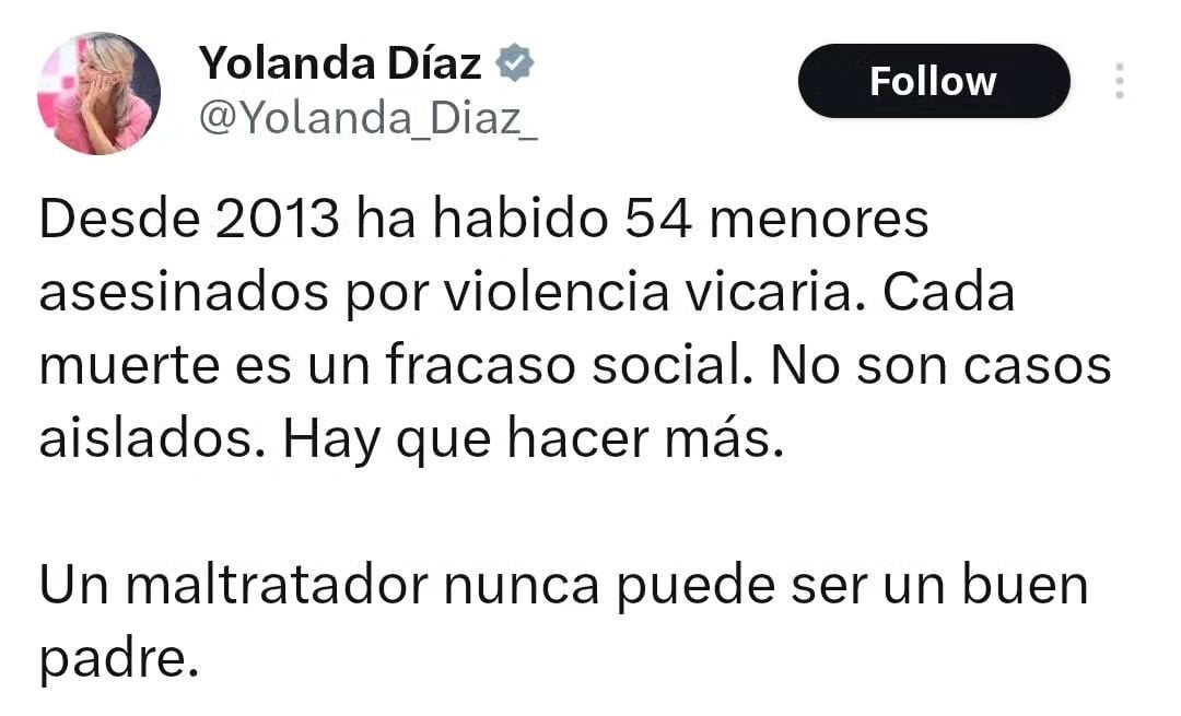 Polémica en el Día del Padre: Yolanda Díaz y su mensaje