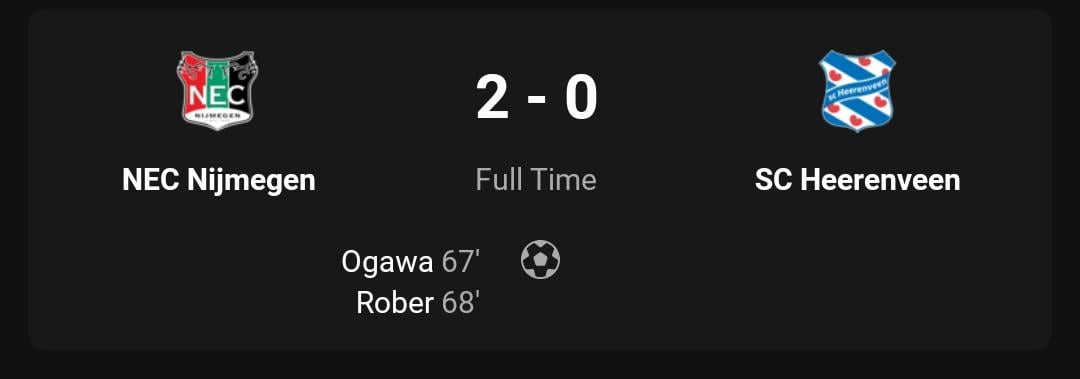 SC Heerenveen loses out on points as NEC scores brace in under two minutes