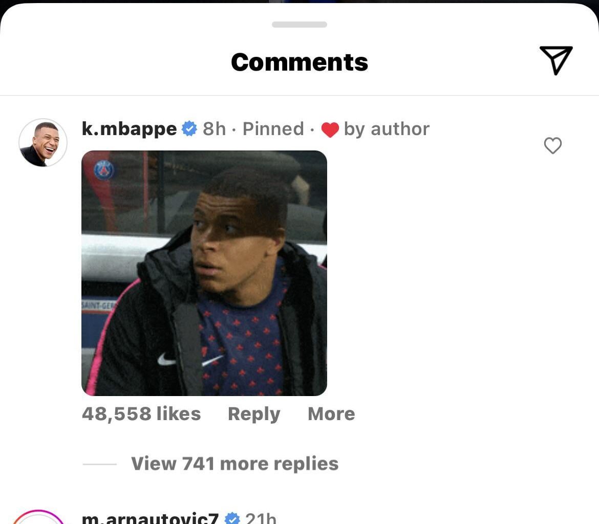 Mbappe posted a comment on Marcus’s IG Post (Marko commented as well) 👀👀👀