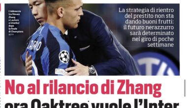 [CdS] The American fund Oaktree has rejected (for now) Steven’s Zhang proposal to renew the loan. The fund would be gearing up to take over the company and make it more attractive by intervening in the accounts, and then immediately put Inter the market.