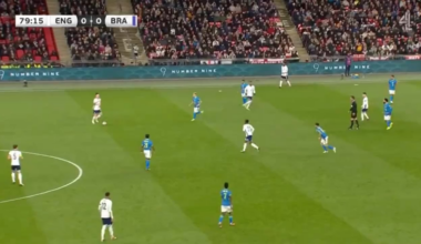 Endrick with his first international goal for Brazil!