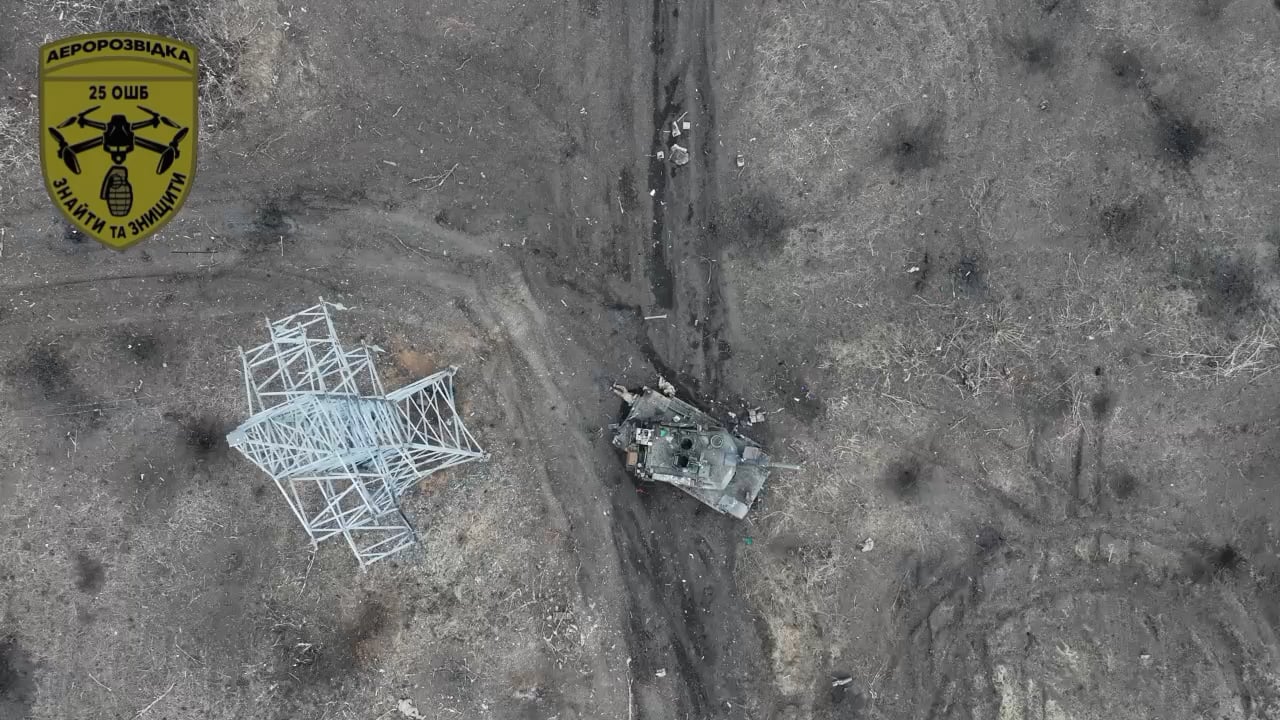 Russian soldiers reached the Abrams disabled by two kornet hits. They were then engaged by drone droppen munitions.