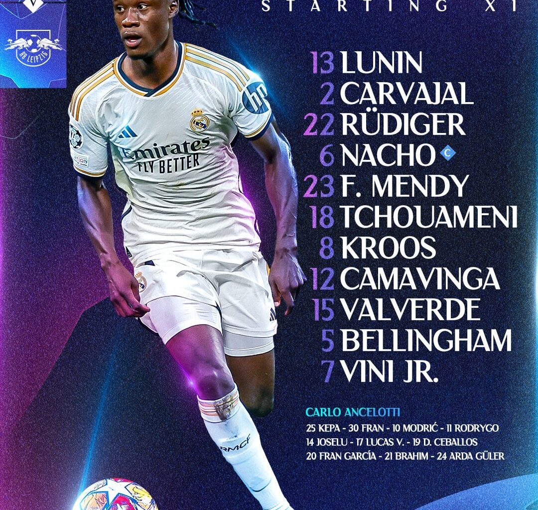 Starting XI vs RB Leipzig
