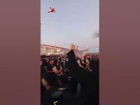 Atletico Madrid fans chanting "Ale, Ale, Ale. Vinicius Chimpancé" outside of the Metropolitano before their Champions League match against Inter.