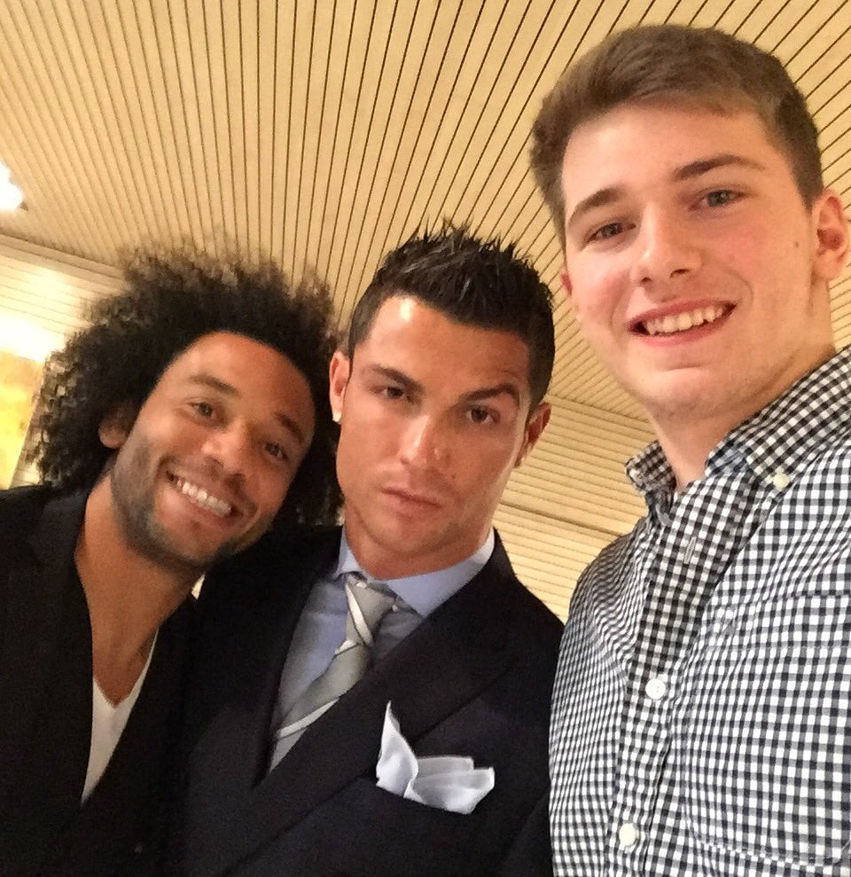 Young Luka Doncic with Ronaldo and Marcelo in 2015