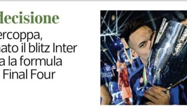 [Alessandro] Inter were the only Italian club to ask for a one-off match in the Italian Supercoppa Italiana given the intense run of games that will take place from January. Request rejected.