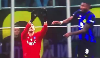 Thuram touches the ball first, Meret touches it after, no penalty…