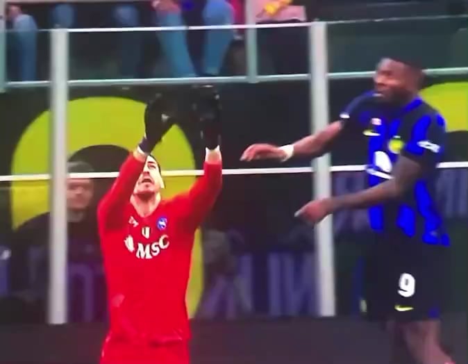 Thuram touches the ball first, Meret touches it after, no penalty…