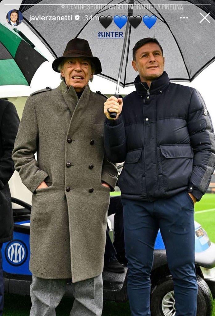 Javier Zanetti with Massimo Moratti on Instagram 🖤💙