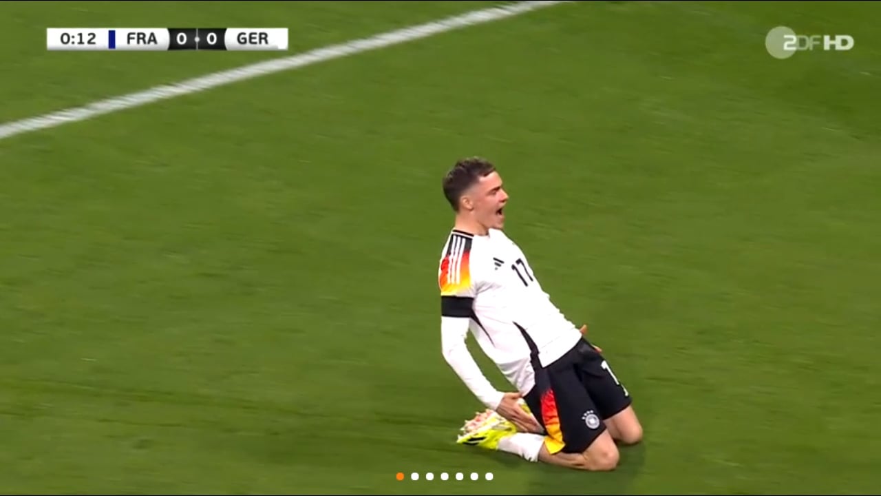 Toni Kross' comeback at the German national team - brilliantly assisting Florian Wirtz to score the 1:0 vs France 8 seconds after the kick-off!