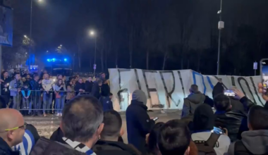 [Mari] “Proud of you” is the message Curva Nord prepares for the arrival of the Inter bus 🖤💙