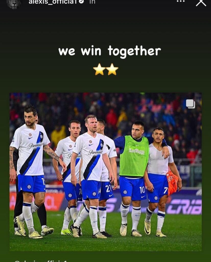 Alexis Sanchez on Instagram: “we win together ⭐️⭐️”