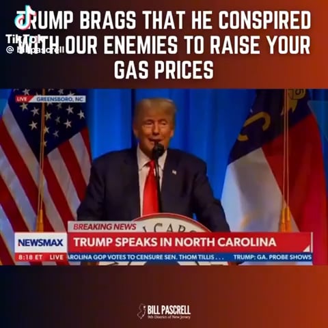 Trump talking about how he pushed to raise gas prices
