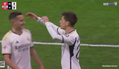 Team celebrating Arda Guler's first goal for Real Madrid, so happy for him 🤍