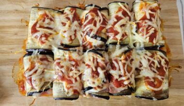 Eggplant caneloni with ham and cheese