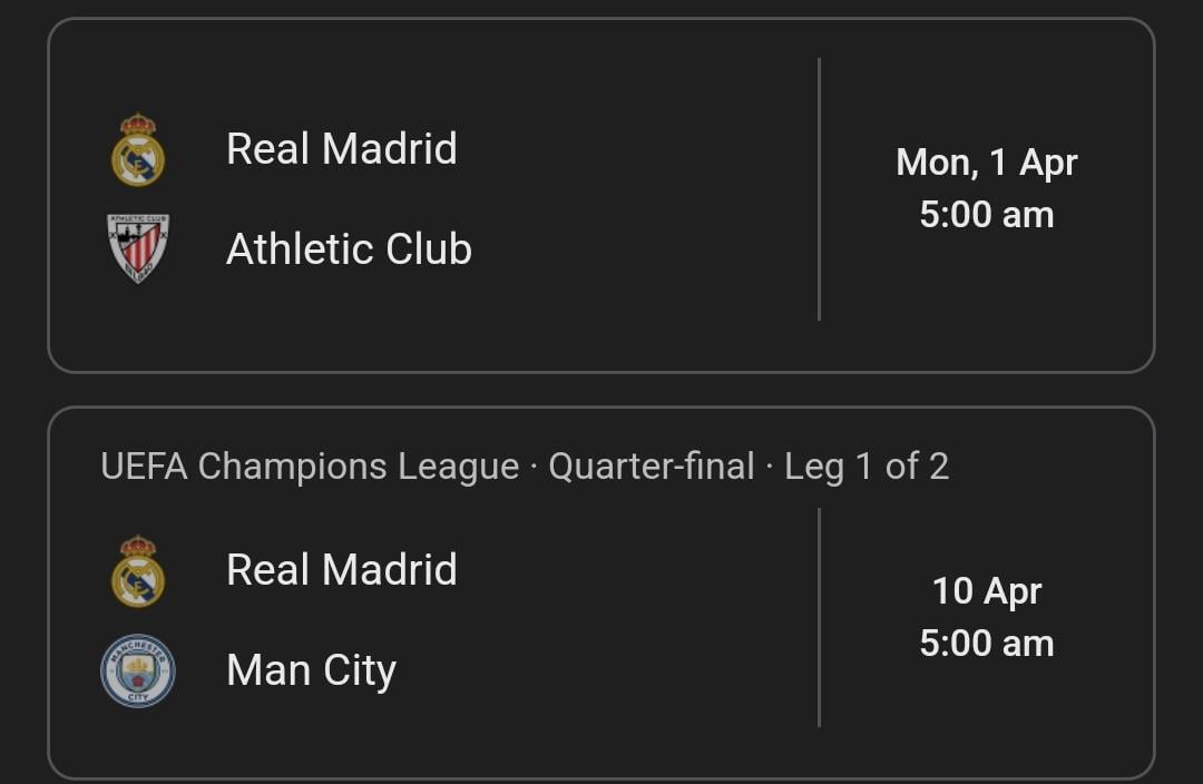 difference in our fixtures before the city game