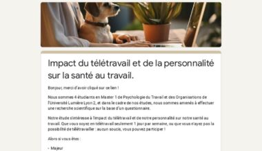 Impact du télétravail et de la personnalité sur la santé au travail