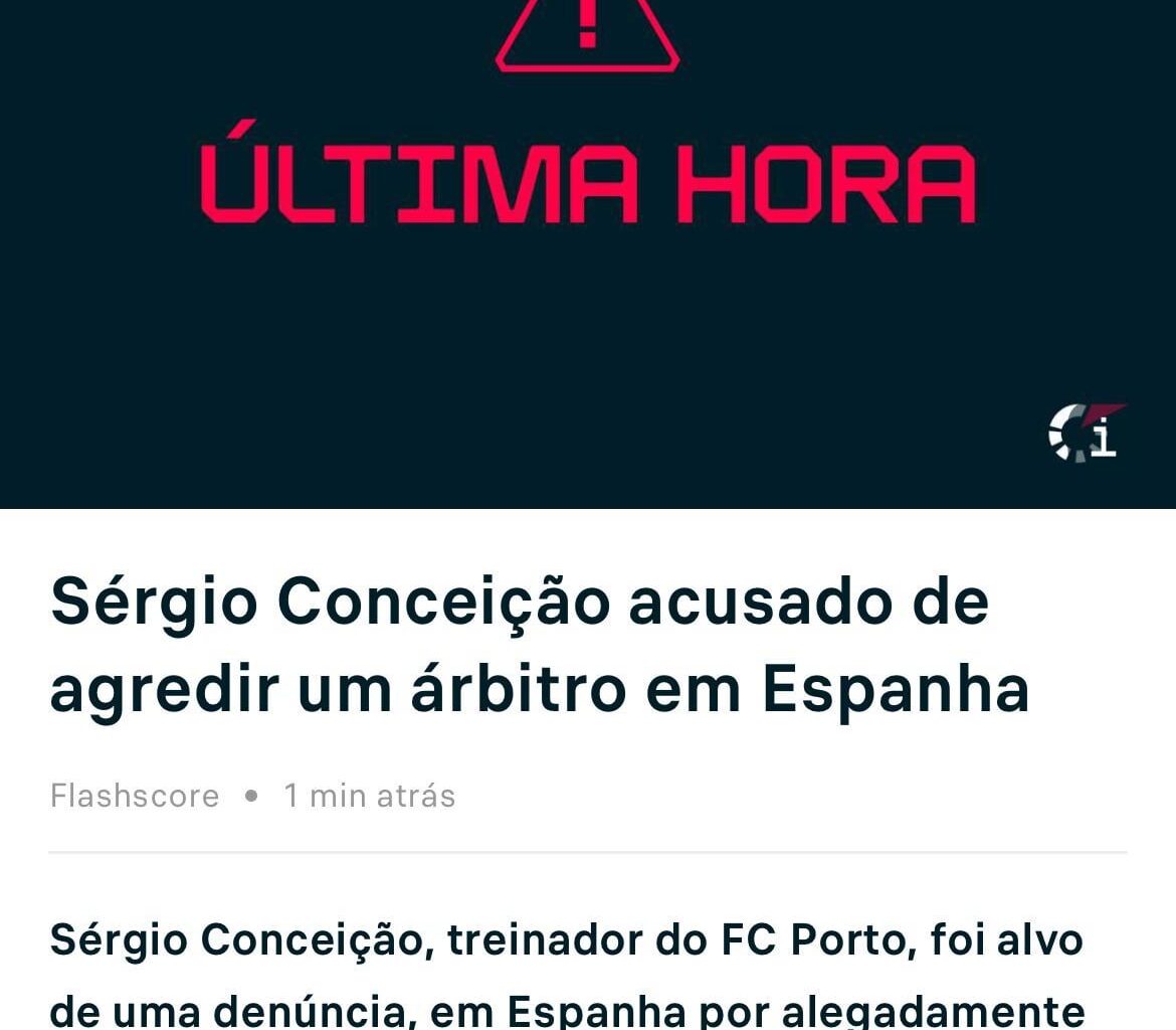 Conceição acusado de agredir um árbitro em Espanha