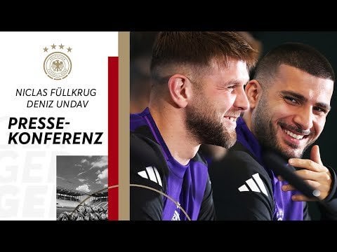 DFB-Pressekonferenz: Undav: “In der VfB-Kabine wurde schon ein bisschen gescherzt, von wegen, wir sprechen nicht mehr mit Nicht-Nationalspielern und so." Füllkrug: “Der Witz wäre in meiner Kabine nicht so gut angekommen.”