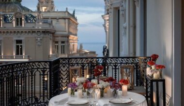 An evening dinner at the Hôtel de Paris Monte-Carlo, Monaco.