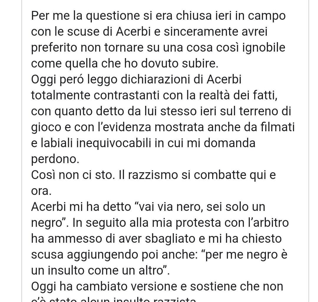 Juan Jesus just posted calling Acerbi a liar