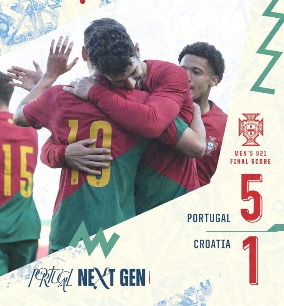 A Seleção Sub-21 goleou a Croácia por 5-1 e está mais perto da qualificação para o Europeu