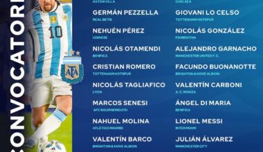 [Official] Lautaro Martinez and Valentin Carboni have been called up to the Argentina National Team for their friendly matches in March.