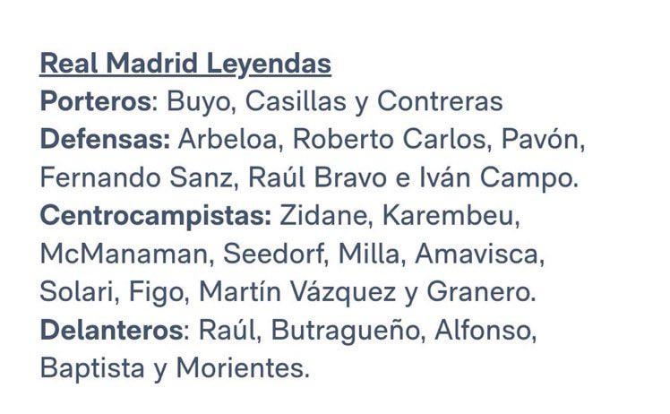 Legends Squad for this Saturday's Charity Match against Oporto Legends