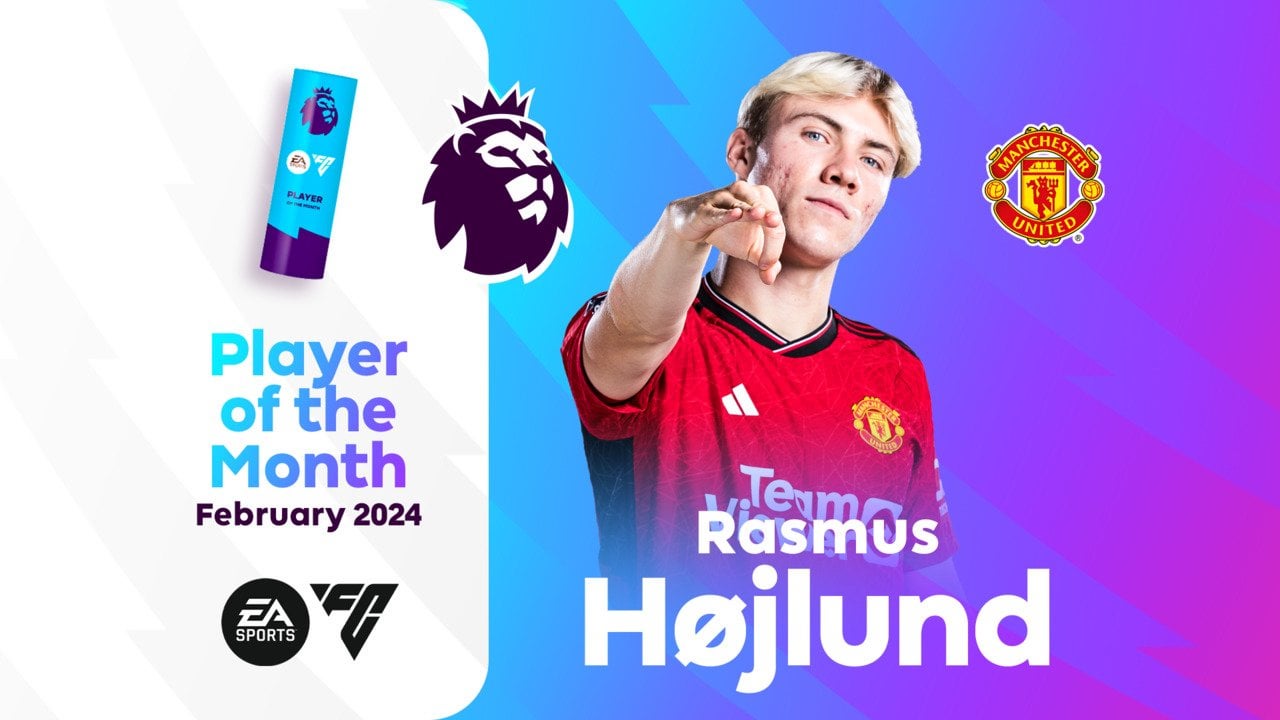 Rasmus Højlund is Premier League POTM for February 2024