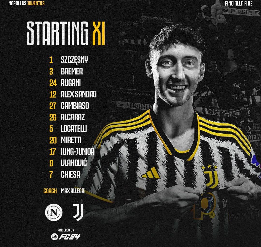 Napoli VS Juventus Starting XI