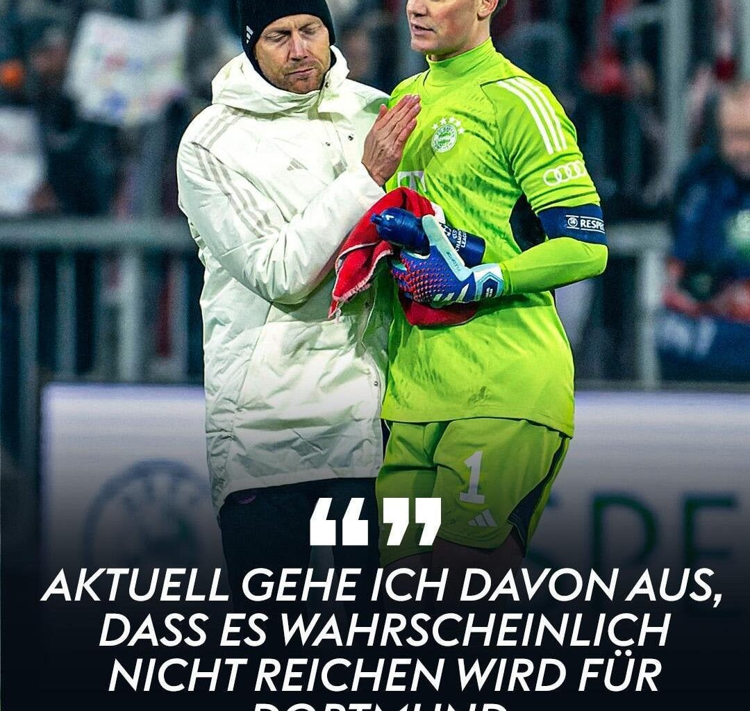 Manuel Neuer könnte im Topspiel gegen Borussia Dortmund fehlen! Torwart-Trainer Michael Rechner gab am Sky Mikro ein Update zu Neuers Adduktoren-Verletzung. Stand jetzt sieht ein Einsatz gegen den BVB wohl eher schlecht aus.