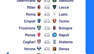 [Official] Dates and times of Matchweeks 31-33 in Serie A.
