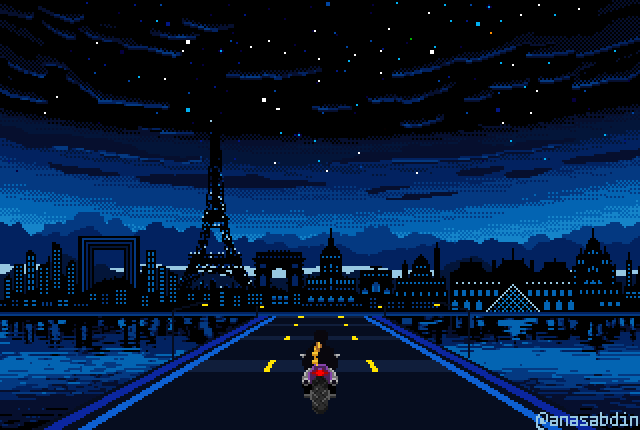 Bonjour France! I drew this pixel art animation of Paris! Hope you like it <3