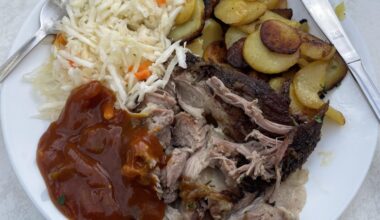 Spießbraten with Cabbage Salad and Potatoes