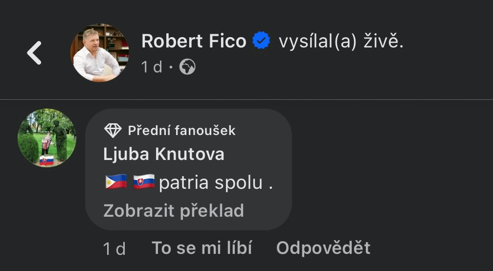 Slovensko a Filipíny always together brothers.