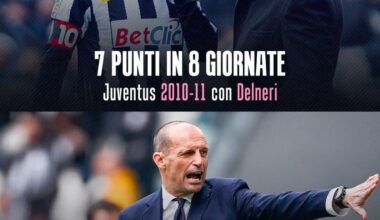 Allegri has a new unwanted record and equals Del Neri’s record of 7 points in 8 games (@Gazzetta_it)