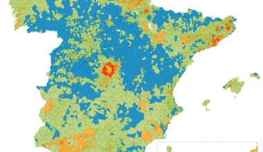 Mapa stock de vivienda / población (Spain Housing Observatory)