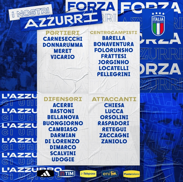 Spalletti names squad for friendlies - No Scamacca, Politano. First call ups for Bellanova, Folorunsho, Lucca.