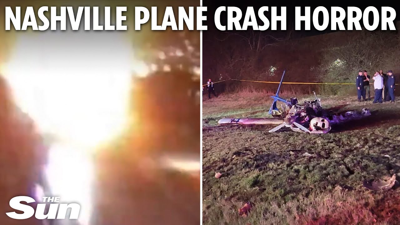 Horror moment plane crashes onto Nashville highway killing at least 5 people in fireball