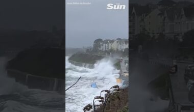 Massive storm surge rips away beach huts as waves hammer tourist hotspot