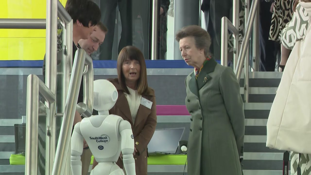 Princess Anne visits a college campus in Northern Ireland