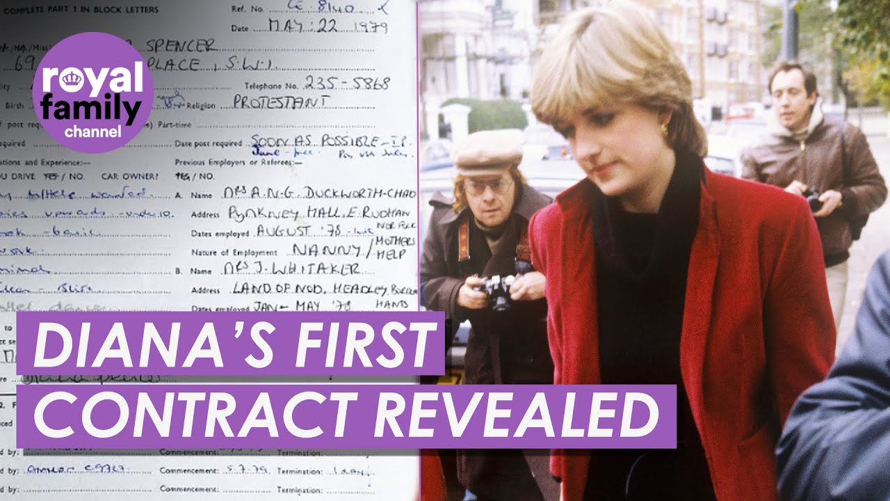 Princess Diana’s 'First Work Contract' Up For Sale