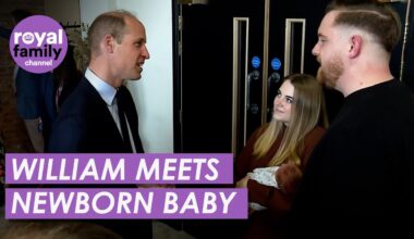 Prince William meets 11-day-old baby during visit to skills centre
