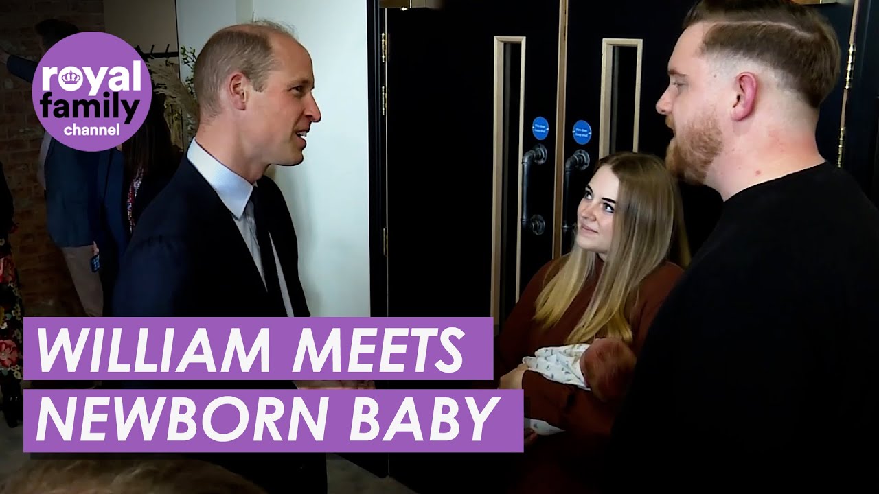 Prince William meets 11-day-old baby during visit to skills centre