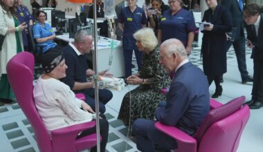 ‘I’m well’: King reassures patient on visit to cancer centre
