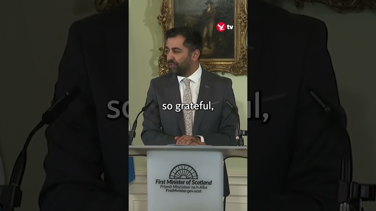 Humza Yousaf fights back tears as he steps down #shorts #news #humzayousaf