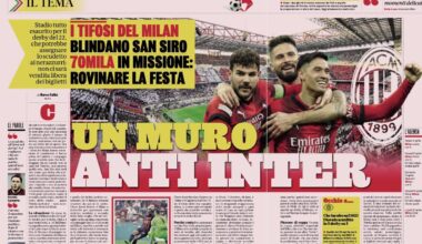 [GdS] “An anti-Inter wall. AC Milan fans lock down San Siro. 70,000 on a mission: ruin the party. The stadium is sold out for the derby on the 22nd, which could award the Scudetto to the Nerazzurri: there will be no free sale of tiickets.”